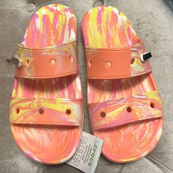 Crocs marbled slides, new, so comfy - Picture 1 of 8